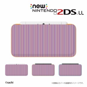 new ニンテンドー 2DS LL ケース カバー 2DSLL Nintendo かわいいGIRLS 15 ストライプ パープル 送料無料