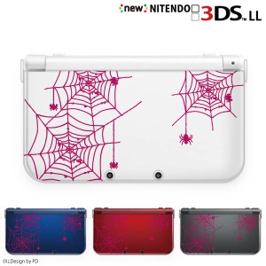 new ニンテンドー 3DS LL ケース カバー クリア 3DSLL Nintendo スパイダー2  クモ  ピンク クリアデザイン