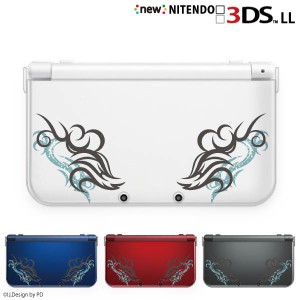 new ニンテンドー 3DS LL ケース カバー クリア 3DSLL Nintendo トライバル1 グレー ブルー クリアデザイン