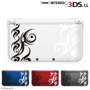 new ニンテンドー 3DS LL ケース カバー クリア 3DSLL Nintendo トライバル2 ホワイト ブラック クリアデザイン