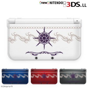 new ニンテンドー 3DS LL ケース カバー クリア 3DSLL Nintendo トライバル4 パープル チェーン 鎖 クリアデザイン