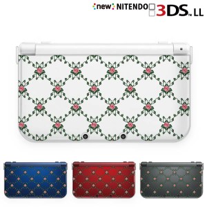 new ニンテンドー 3DS LL ケース カバー クリア 3DSLL Nintendo ローズチェック バラ クロス ピンク グリーン クリアデザイン