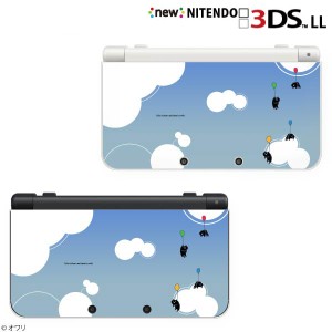 new ニンテンドー 3DS LL ケース カバー 3DSLL Nintendo デザイナーズ ： オワリ / 「ネコ風船 ブルー」