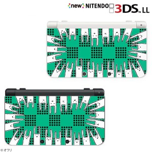 new ニンテンドー 3DS LL ケース カバー 3DSLL Nintendo デザイナーズ ： オワリ / 「ウサギに囲まれる・ノーマルver. グリーン」