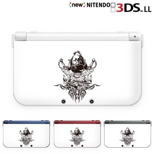 new ニンテンドー 3DS LL ケース カバー 3DSLL Nintendo スカル5 ガイコツ ドブラック ホワイト