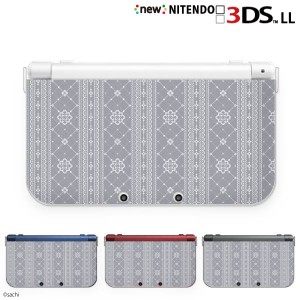 new ニンテンドー 3DS LL ケース カバー 3DSLL Nintendo かわいいGIRLS 1 レース ストライプ グレー