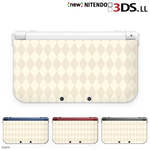 new ニンテンドー 3DS LL ケース カバー 3DSLL Nintendo かわいいGIRLS 16 アーガイルチェック パステルホワイト