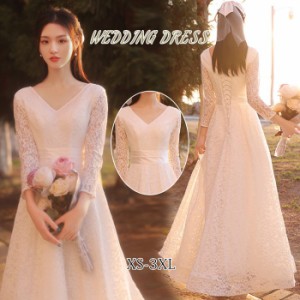ウェディングドレス 袖あり スレンダーライン 人気の長袖 前撮り 海外挙式や二次会に 花嫁ドレス リゾートウエディング