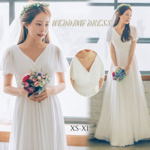 可愛い半袖 ウェディングドレス 人気の袖付 海外挙式や二次会 花嫁ドレスレディースファッション ウェディングドレス