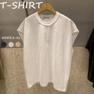 繰り返し着たくなる 色違いで欲しくなる シンプルな無地Ｔシャツ Tシャツ レディース トップス プルオーバー 半袖 丸首 コットン 大きい