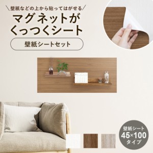 マグネットシート 45×100cm マグネット 壁紙シートセット 冷蔵庫 壁面収納 貼るだけ簡単 簡単 デコレーション 剥がせる 賃貸 ズレにくい