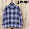 �������� Schott �V���b�g OMBRE CHECK SHIRT 782-6120001 �I���u���`�F�b�N�V���c ���� �g�b�v�X �����Y �u�����h �l�R�|�X