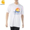 �J�[�n�[�g Carhartt WIP ���� T�V���c �����Y S/S LAGOON C TEE I029014 �N���[�l�b�N �z���C�g ���S �v�����g �X�g���[�g �J�W���A�� 