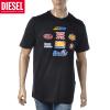 �f�B�[�[�� DIESEL T�V���c �����Y ���� �J�b�g�\�[ �N���[�l�b�N �u���b�N �� ���S �O���t�B�b�N �v�����g �R�b�g�� T-JUST-K1 A03825-0
