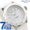 �m�[�e�B�J NAUTICA �����Y �r���v 100m�h�� �z���C�g �V���R���x���g 44mm A09603G NSR100 �W�F���[