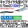 VCTF0.75mm-2C100m���P�[�u���y�L���u�^�C���ی^VCTF0.75mm2C�P�[�u��100m�z �y�h�ƃJ�����z �y�Ď��J�����z