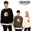 O[o[ g[i[ GRAVER K̔X Flower Bear Smile White Clip Sweatshirt S6F G(M)-MG-46-IY/BK/NY/GY/KK/CL EFA