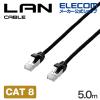 �G���R�� CAT8 LAN�P�[�u�� �ܐ܂�h�~ ���b�V�� 5.0m �u���b�N ��ECLD-OCM/BK50