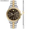 �G���|���I�A���}�[�j EMPORIO ARMANI �r���v �����Y �N���m�O���t �X�e�����X�X�`�[�� �E�H�b�`���u���X���b�g�Z�b�g AR80084SET