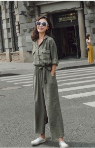 ボトムス パンツ シャツ スーツ ハイウエスト 袖あり 長袖 襟付き レギュラー きれいめ 大人 上品 おしゃれ お洒落 かっこいい こなれ感 