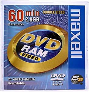 maxell ビデオカメラ用8cmDVD-RAM DRMS-V28R.1P カートリッジタイプ 両面2.8GB/60分(中古品)