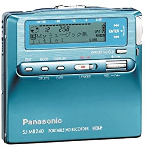 Panasonic SJ-MR240-A ポータブルMDプレーヤー ブルー(中古品)