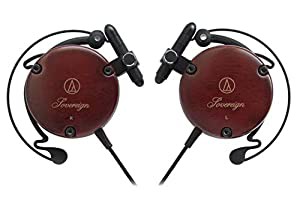 audio-technica オンイヤーヘッドホン 耳掛け ウッドハウジング ATH-EW9 ブラウン 小型(中古品)