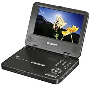 BLUEDOT BDP-1720A Divx対応 7型 ポータブルDVDプレーヤ(中古品)