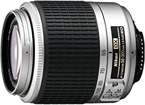 Nikon AF-S DX ズームニッコール ED 55-200mm F4-5.6G シルバー デジタル一眼レフ用(中古品)