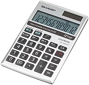 シャープ 手帳タイプ電卓 税計算 演算状態表示 早打ち ツインパワー 大型表示 EL-W222-X(中古品)