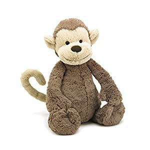 Jellycat(ジェリーキャット) バシュフル モンキー M ぬいぐるみ サル 座高20cm ブラウン(中古品)