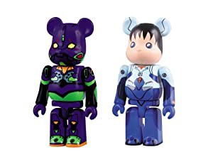 BE@RBRICK ベアブリック ヱヴァンゲリヲン新劇場版:序 A ABS&PVC 塗装済みアクションフィギュア (2体セット)(中古品)