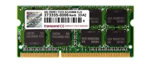 Transcend ノートPC用メモリ PC3-10600 DDR3 1333 4GB 1.5V 204pin SO-DIMM TS512MSK64V3N(中古品)