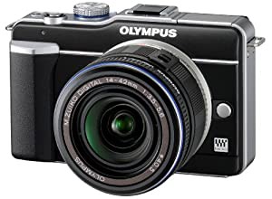 OLYMPUS ミラーレス一眼 PEN E-PL1レンズキット ブラック E-PL1 LKIT BLK(中古品)