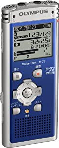 OLYMPUS ICレコーダー Voice-Trek 4GB リニアPCM対応 BLU ブルー V-75(中古品)