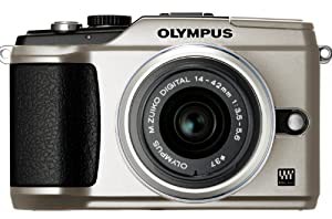 OLYMPUS ミラーレス一眼 E-PL2 レンズキット ゴールド E-PL2 LKIT GLD(中古品)