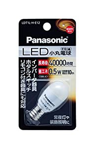 パナソニック LED電球 口金直径12mm 電球色相当(0.5W) 小丸電球タイプ LDT1LHE12(中古品)