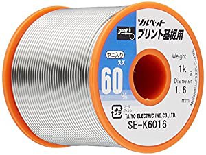 goot(グット) 鉛入りはんだ Φ1.6mm スズ60%/鉛40% 1kgリール巻 ヤニ入り SE-K6016 日本製(中古品)