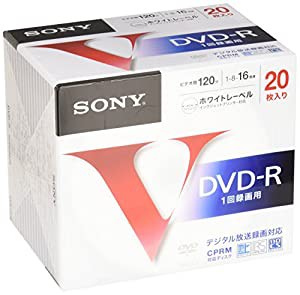 ソニー 録画用DVD-R CPRM対応 120分 16倍速 20枚パック 20DMR12MLPS(中古品)