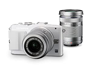 OLYMPUS ミラーレス一眼 PEN Lite E-PL6 ダブルズームキット ホワイト E-PL6 DZKIT WHT(中古品)