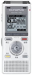 OLYMPUS ICレコーダー VoiceTrek 4GB リニアPCM対応 MicroSD対応 WHT ホワイト V-822(中古品)