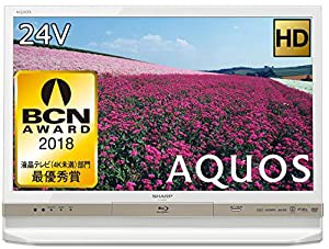 シャープ 24V型 液晶 テレビ AQUOS LC-24R30-W ハイビジョン ブルーレイ内蔵 ホワイト(中古品)