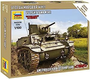 ズベズダ 1/100 アメリカ軍 軽戦車 M3A1 スチュアート プラモデル ZV6265(中古品)