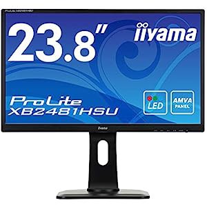 iiyama モニター ディスプレイ XB2481HSU-B1 (23.8インチ/フルHD/AMVA/HDMI,D-sub,DVI-D/昇降/ピボット/3年保証)(中古品)