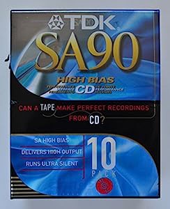 TDK SA90 ハイバイアスCD スーパーアビリン タイプII オーディオカセットテープ - 10個入り(中古品)