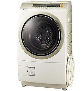 シャープ 洗濯乾燥機 ドラム式 プラズマクラスター搭載 10Kg 左開き ゴールド ES-ZP1-NL(中古品)