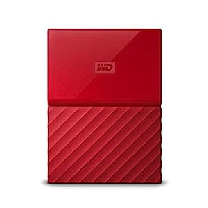 WD ポータブルHDD 4TB USB3.0 レッド 暗号化 パスワード保護 3年保証 My Passport WDBYFT0040BRD-WESN(中古品)