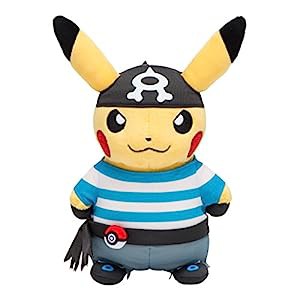 ポケモンセンターオリジナル ぬいぐるみ 団員ごっこピカチュウ アクア団(中古品)