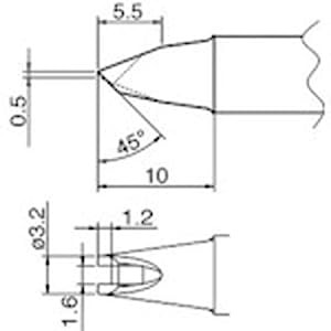 白光(HAKKO) コテ先 溝付 T20-1611 はんだこてコテ先(中古品)