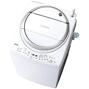 東芝 タテ型洗濯乾燥機 ZABOON 8kg メタリックシルバー AW-8V6 S(中古品)